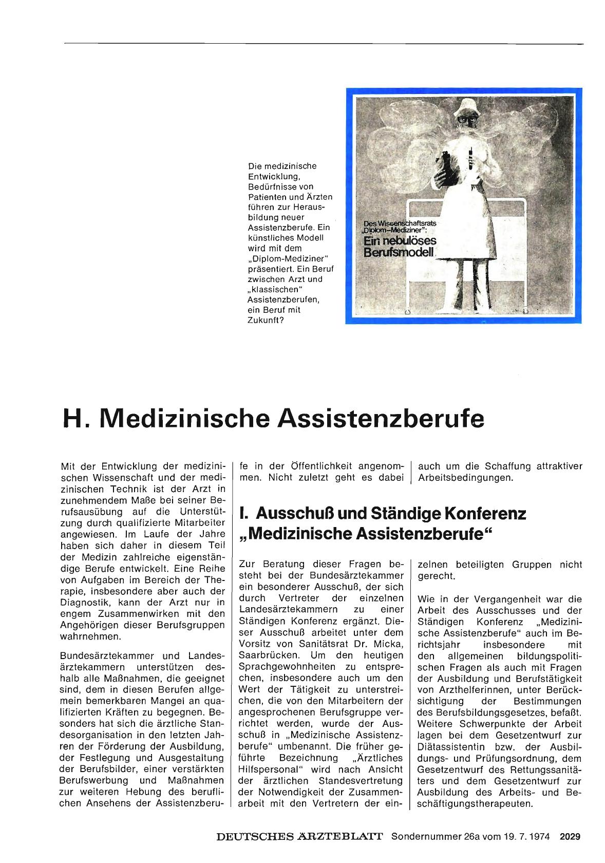 Vorschauseite 1: I. Ausschuß und Ständige Konferenz „Medizinische Assistenzberufe"