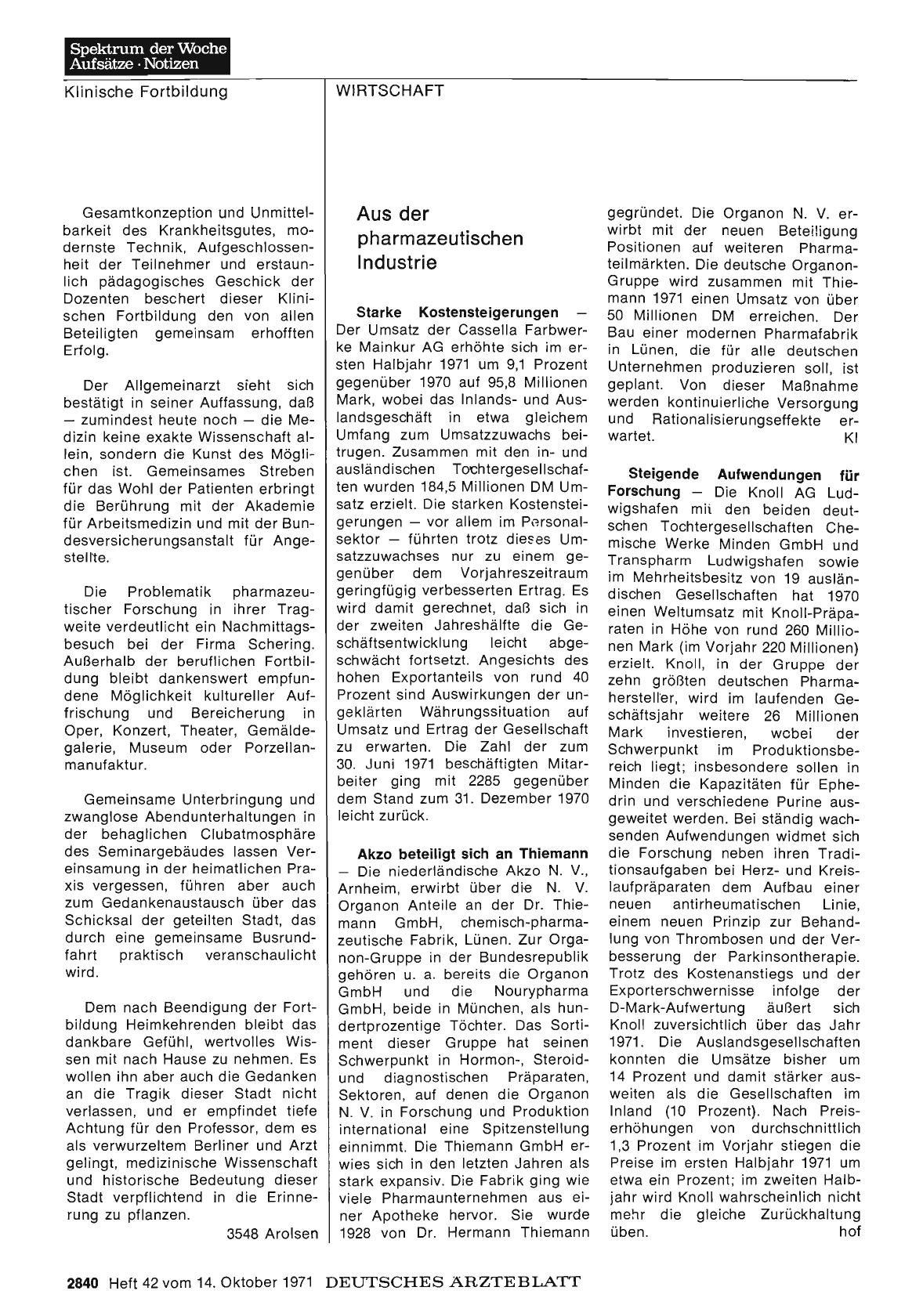 Vorschauseite 1: Aus der pharmazeutischen Industrie