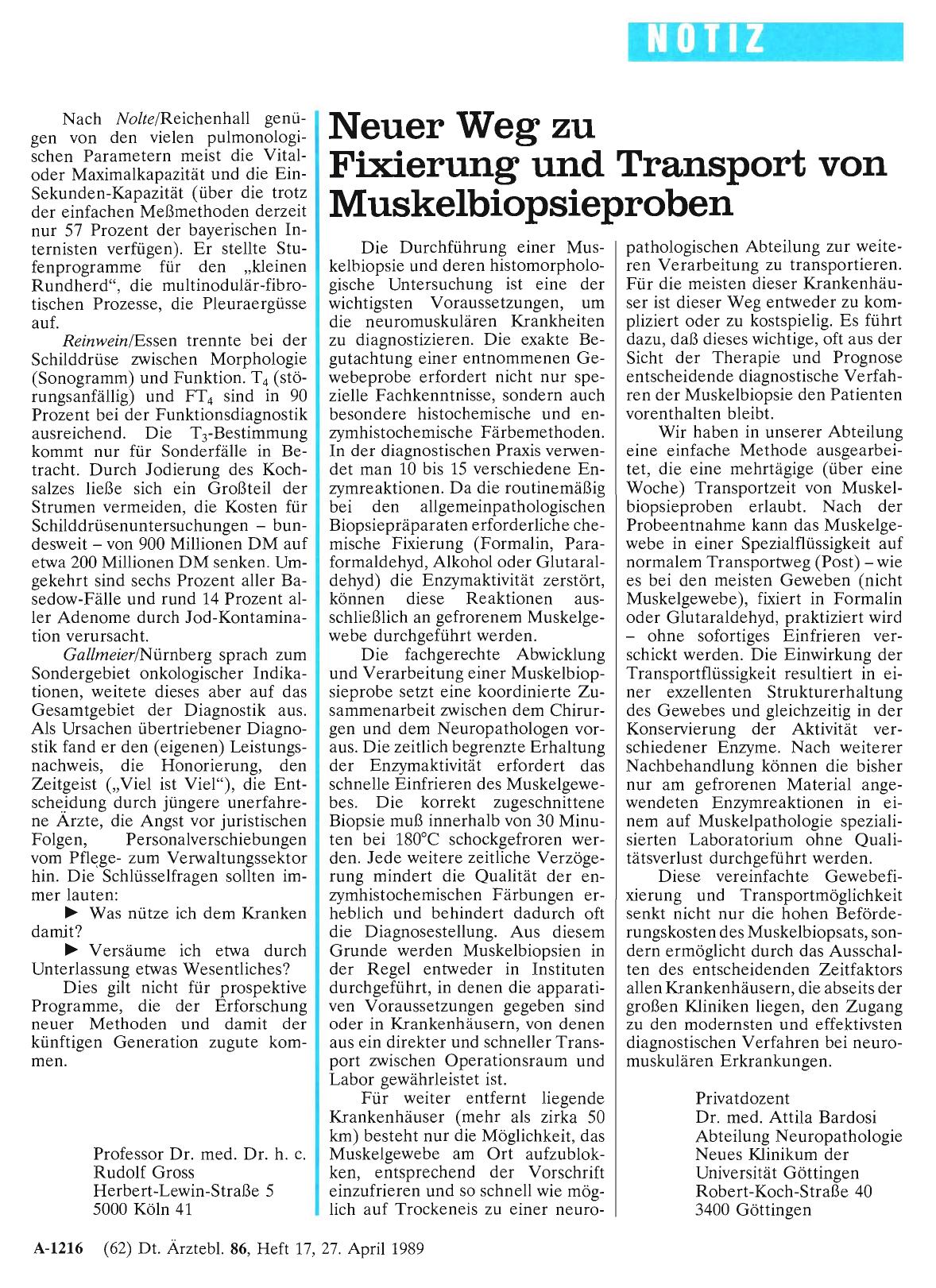 Vorschauseite 1: Neuer Weg zu Fixierung und Transport von Muskelbiopsieproben
