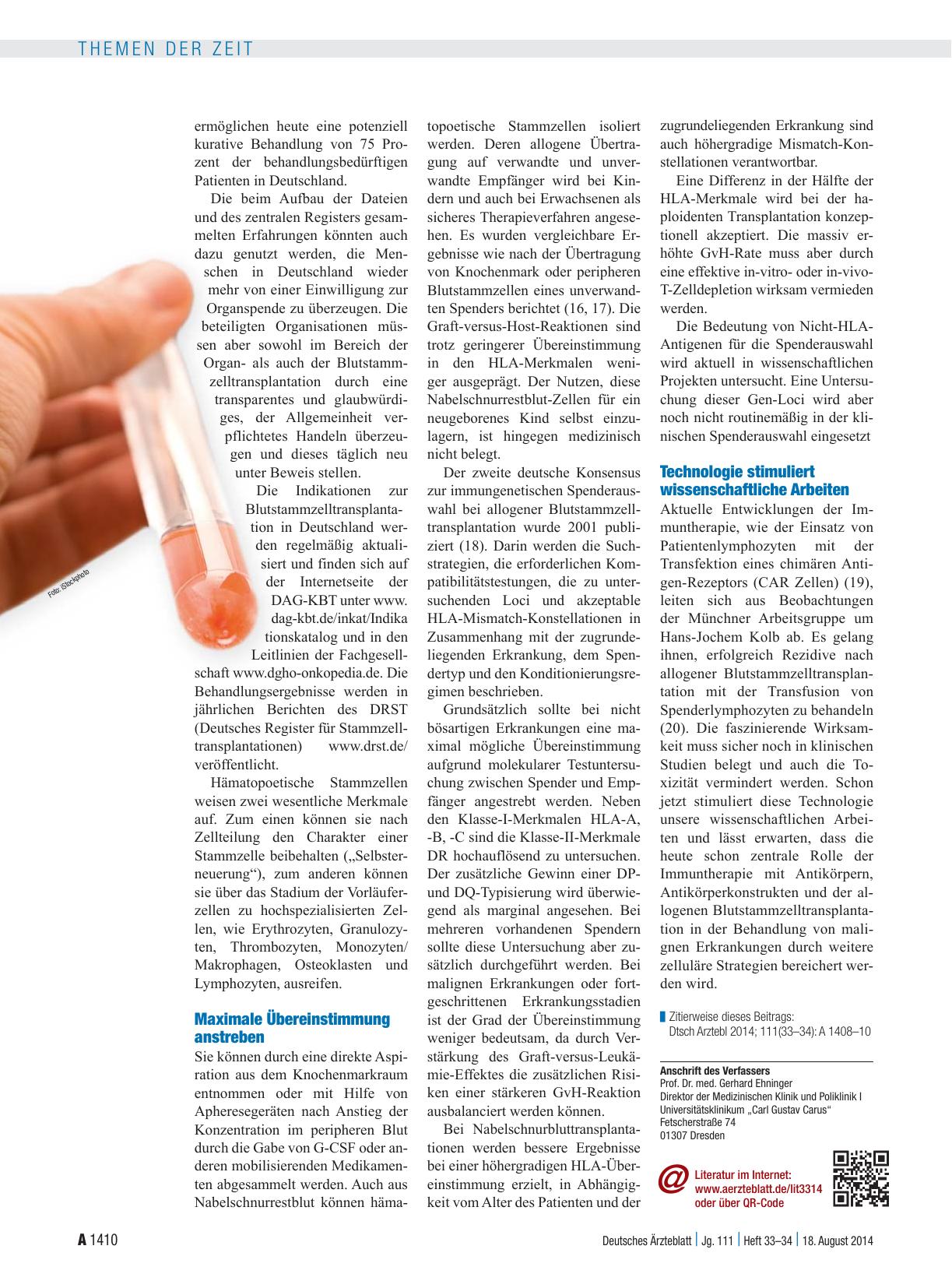 Vorschauseite 3: Richtlinie: Hämatopoetische Stammzelltransplantation