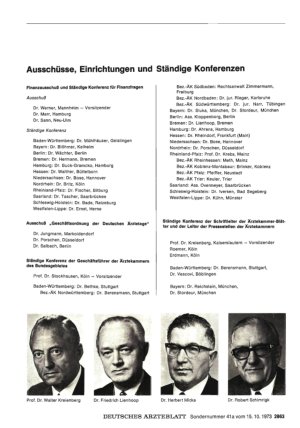 Vorschauseite 1: Ausschüsse, Einrichtungen und Ständige Konferenzen