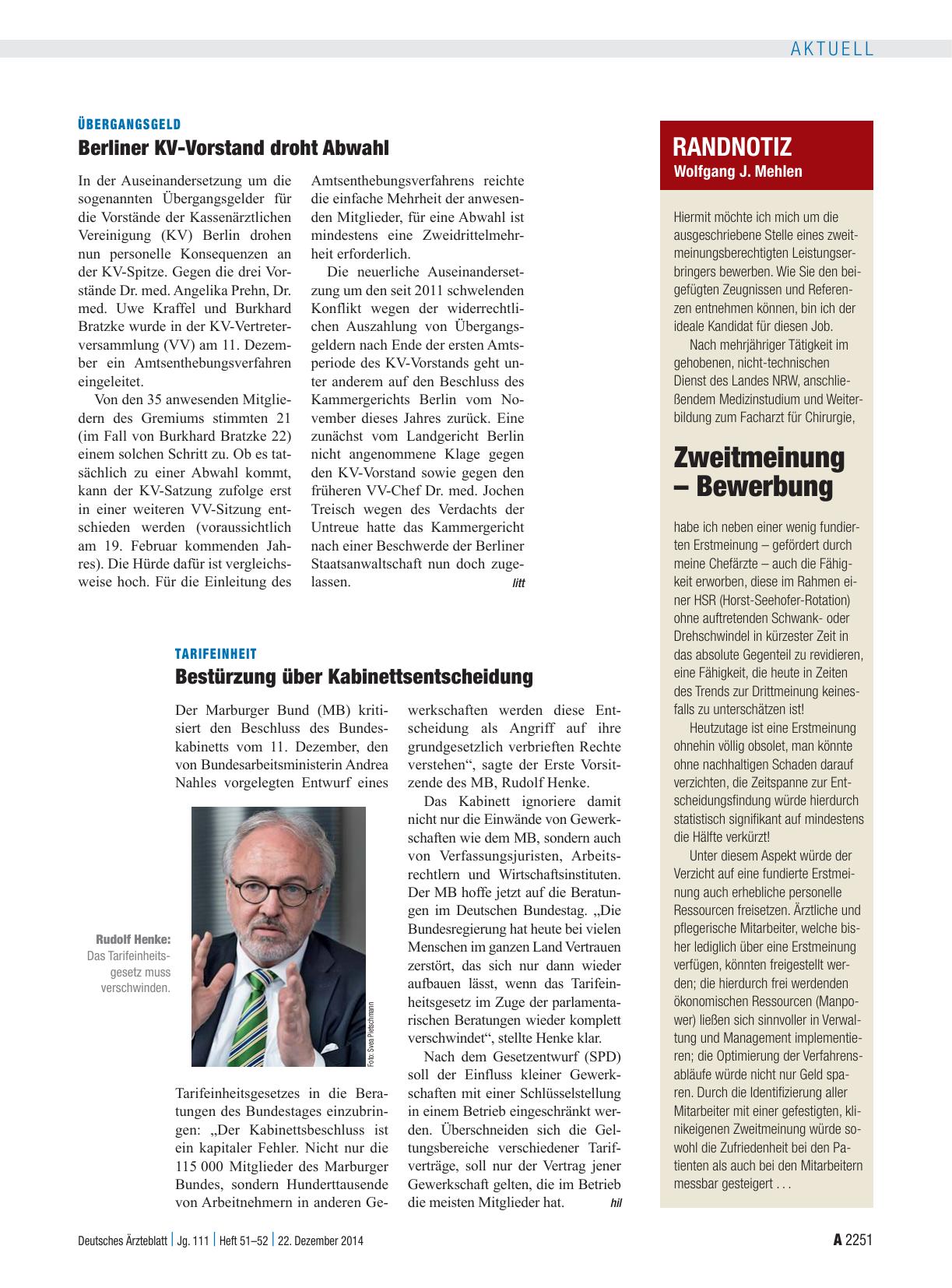 Vorschauseite 1: Tarifeinheit: Bestürzung über Kabinettsentscheidung