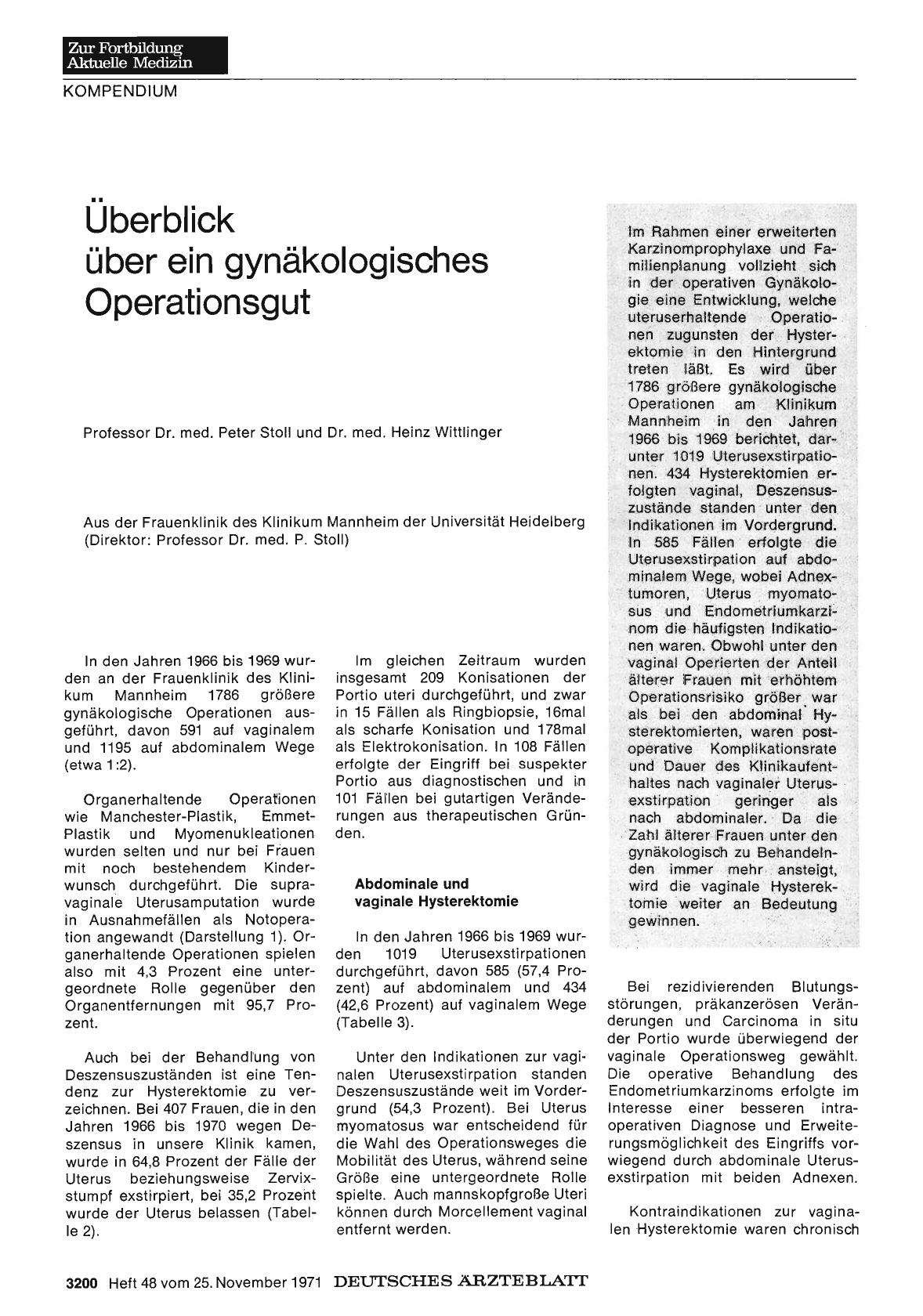 Vorschauseite 1: Überblick über ein gynäkologisches Operationsgut
