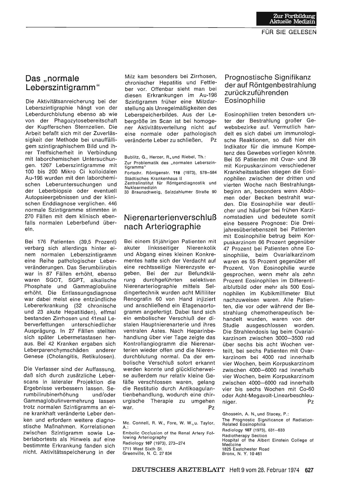 Vorschauseite 1: Nierenarterienverschluß nach Arteriographie