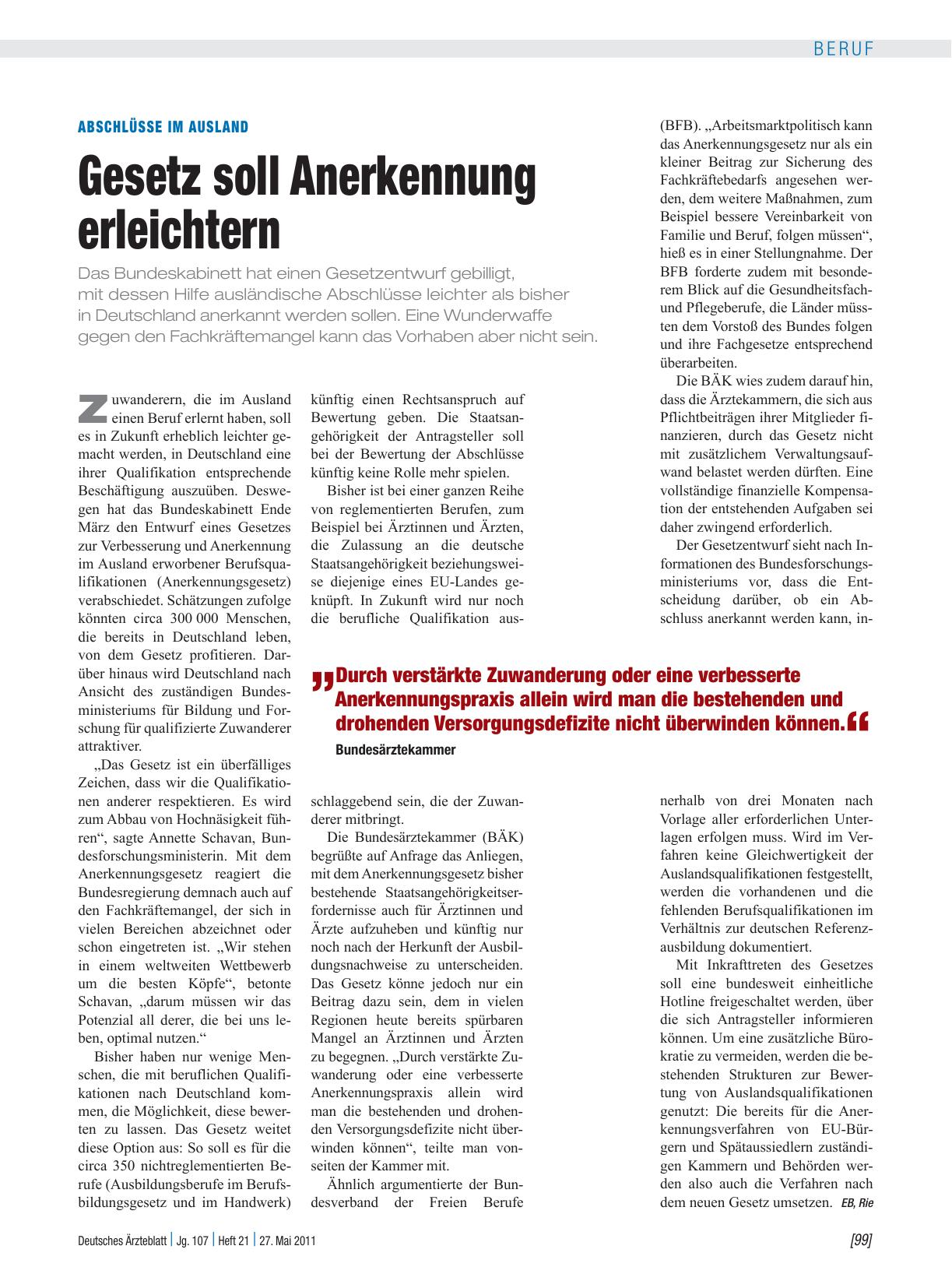 Vorschauseite 1: Abschlüsse im Ausland: Gesetz soll Anerkennung erleichtern