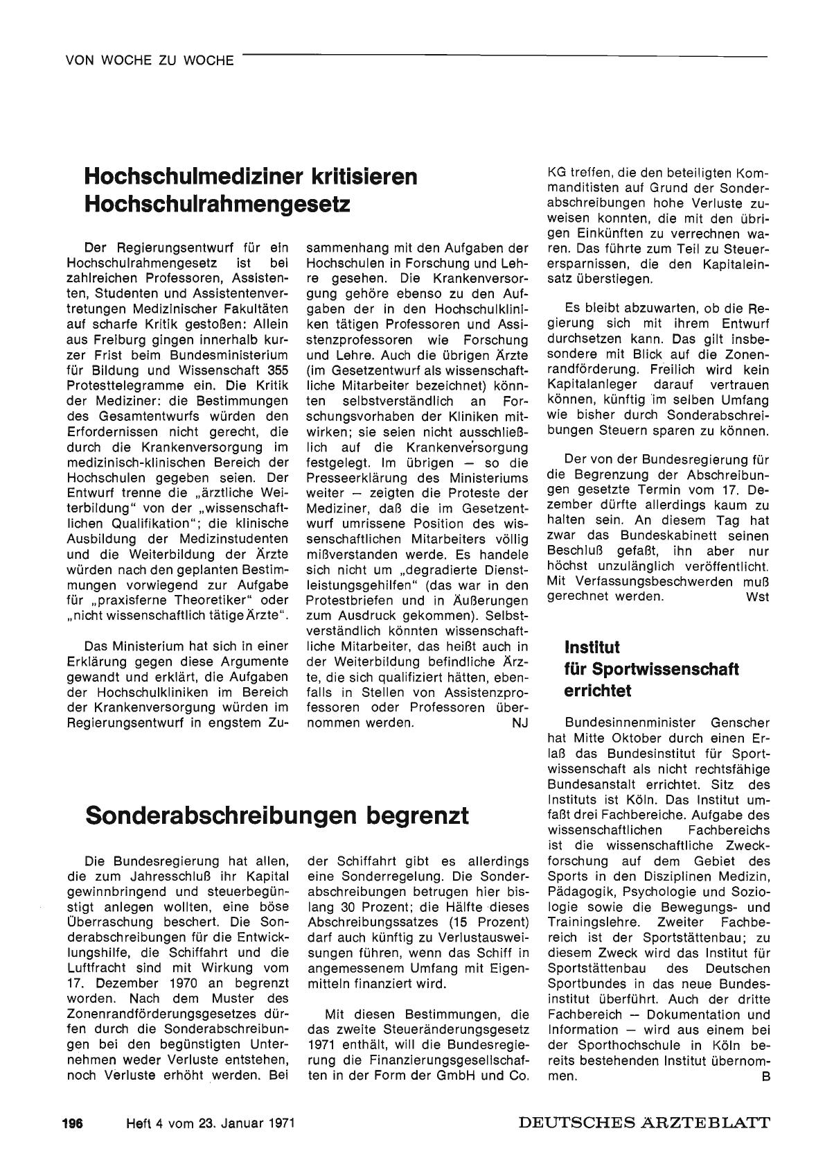 Vorschauseite 1: Hochschulmediziner kritisieren Hochschulrahmengesetz