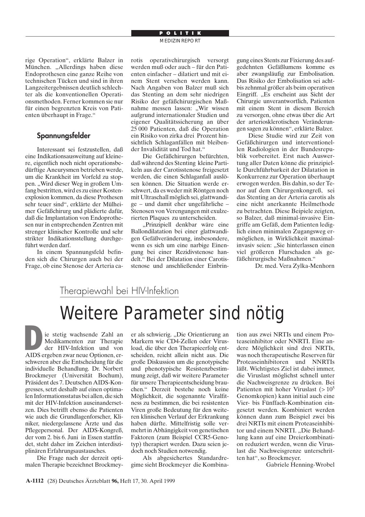 Vorschauseite 1: Therapiewahl bei HIV-Infektion: Weitere Parameter sind nötig