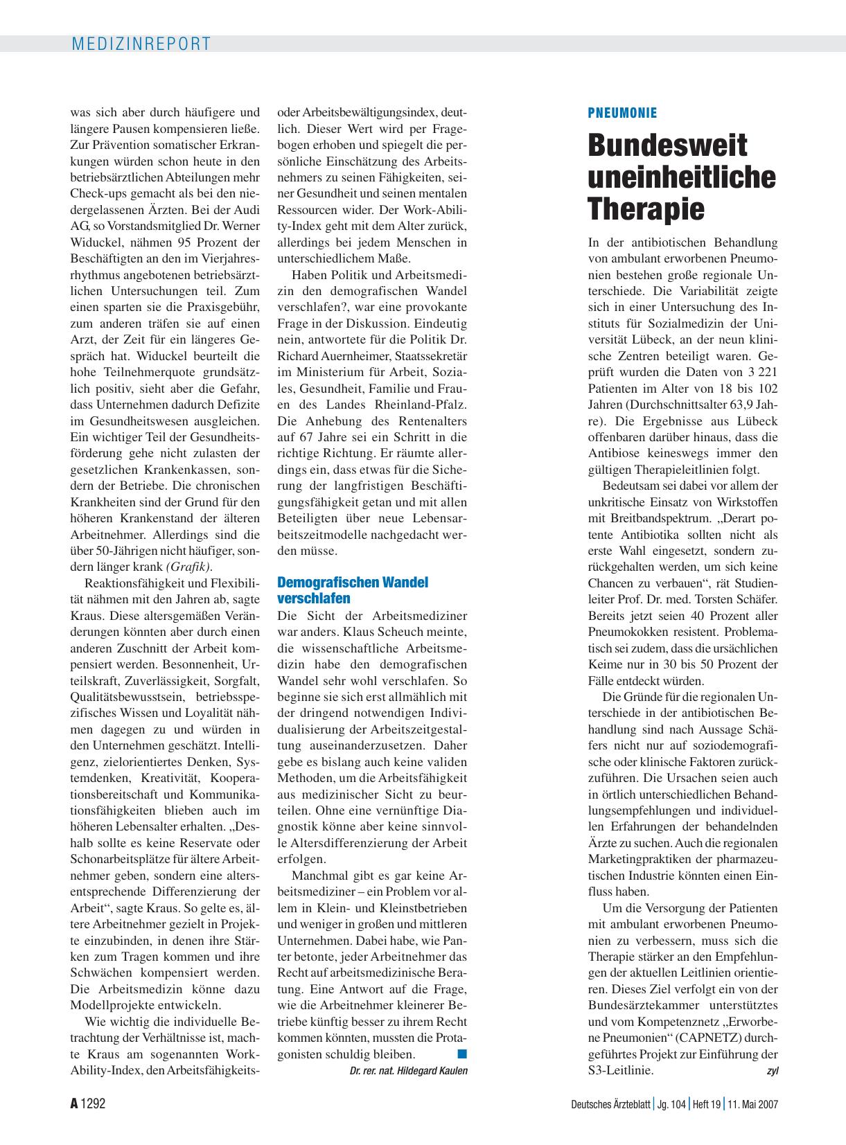 Vorschauseite 1: Pneumonie: Bundesweit uneinheitliche Therapie