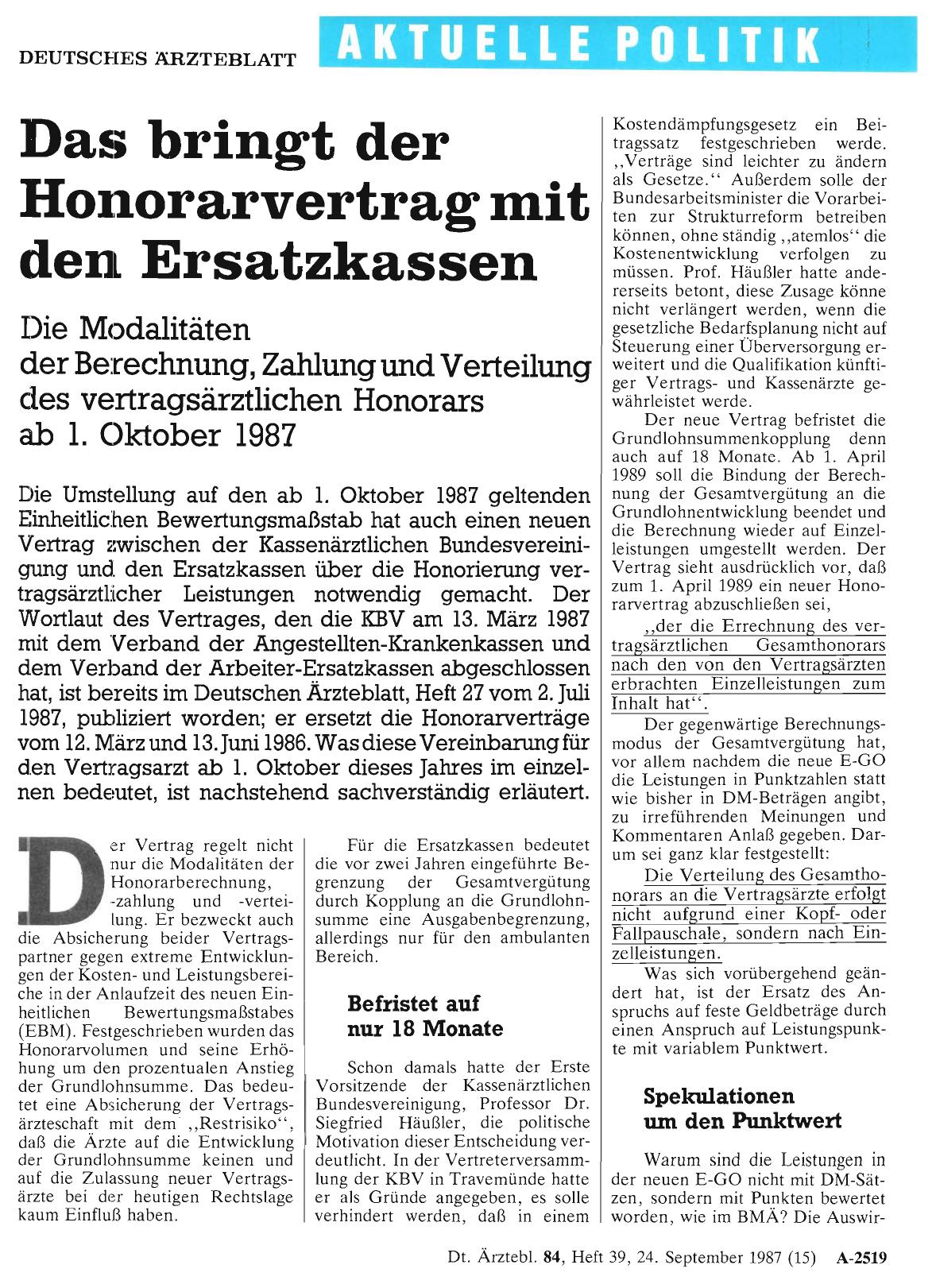 Vorschauseite 1: Das bringt der Honorarvertrag mit den Ersatzkassen