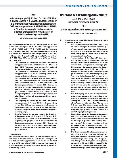 Vorschauseite 6: Beschluss des Bewertungsausschusses nach § 87 Abs. 1 Satz 1 SGB V in seiner 567. Sitzung am 4. August 2021