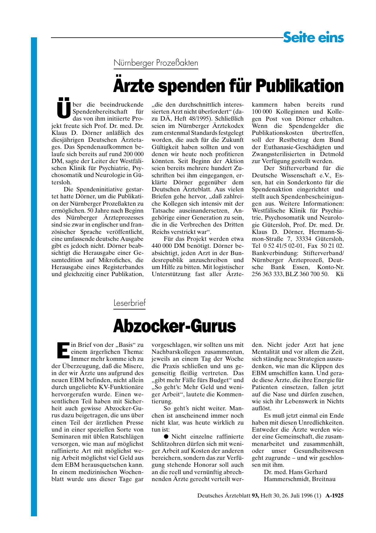 Vorschauseite 1: Leserbrief: Abzocker-Gurus
