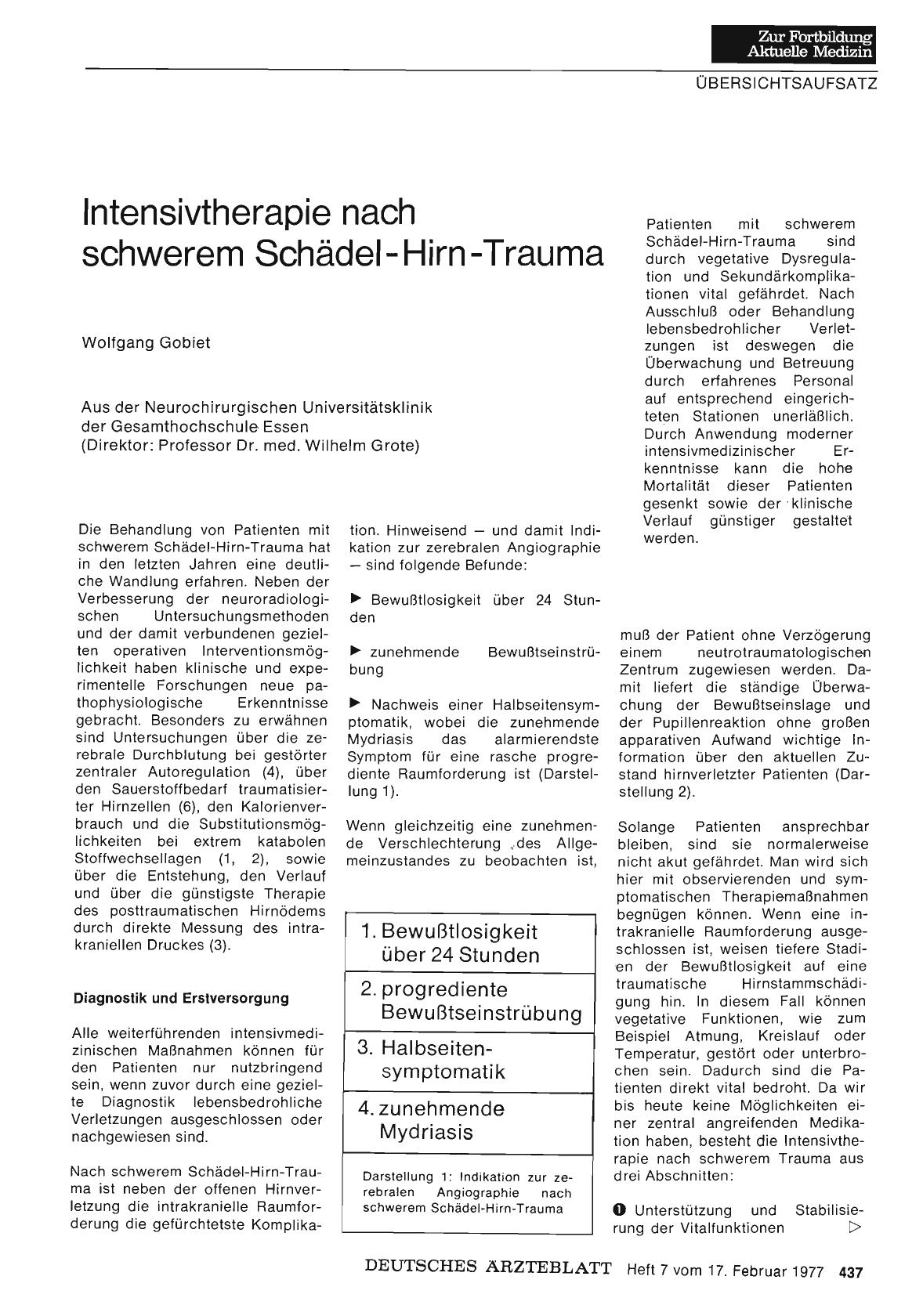 Vorschauseite 1: Intensivtherapie nach schwerem Schädel-Hirn-Trauma