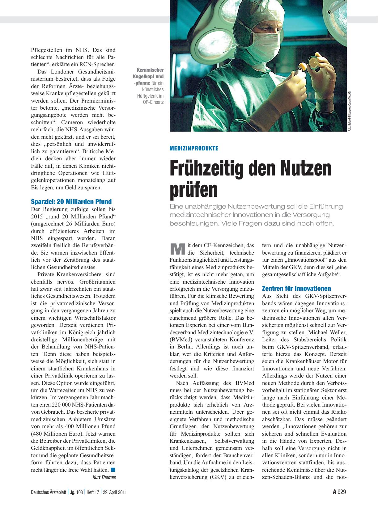 Vorschauseite 1: Medizinprodukte: Frühzeitig den Nutzen prüfen
