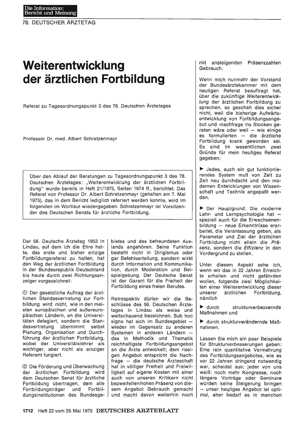 Vorschauseite 1: Weiterentwicklung der ärztlichen Fortbildung