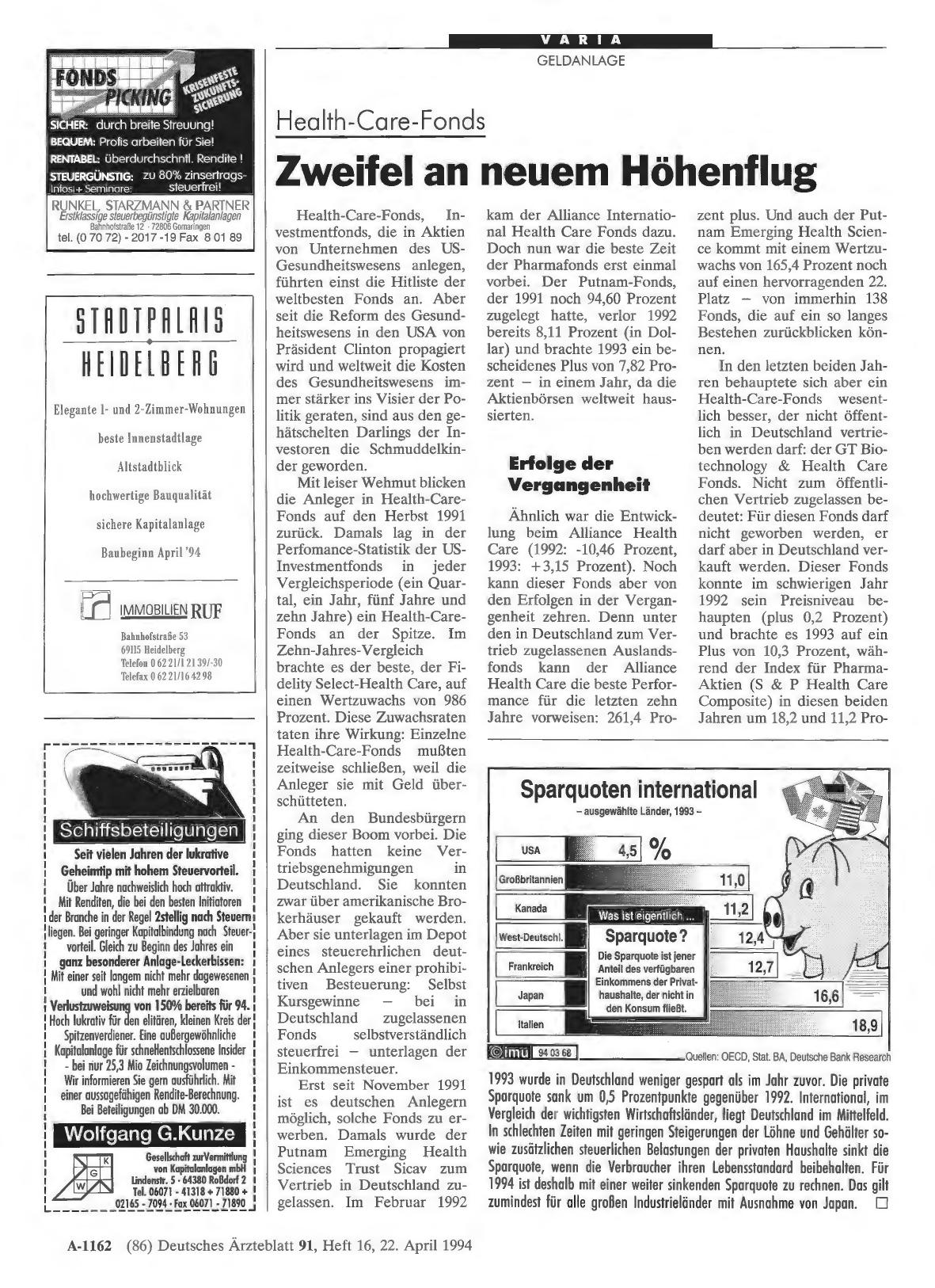 Vorschauseite 1: Sparquoten international