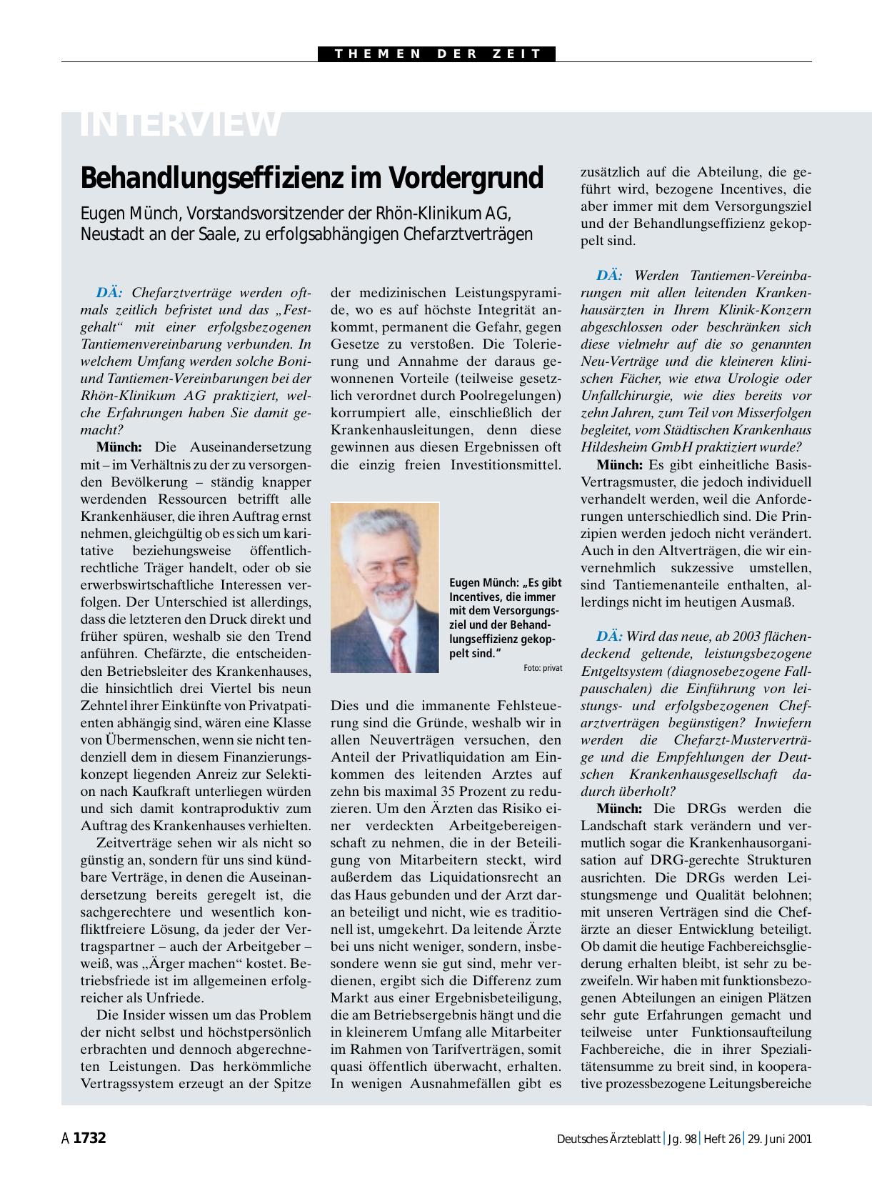 Vorschauseite 1: INTERVIEW: Behandlungseffizienz im Vordergrund