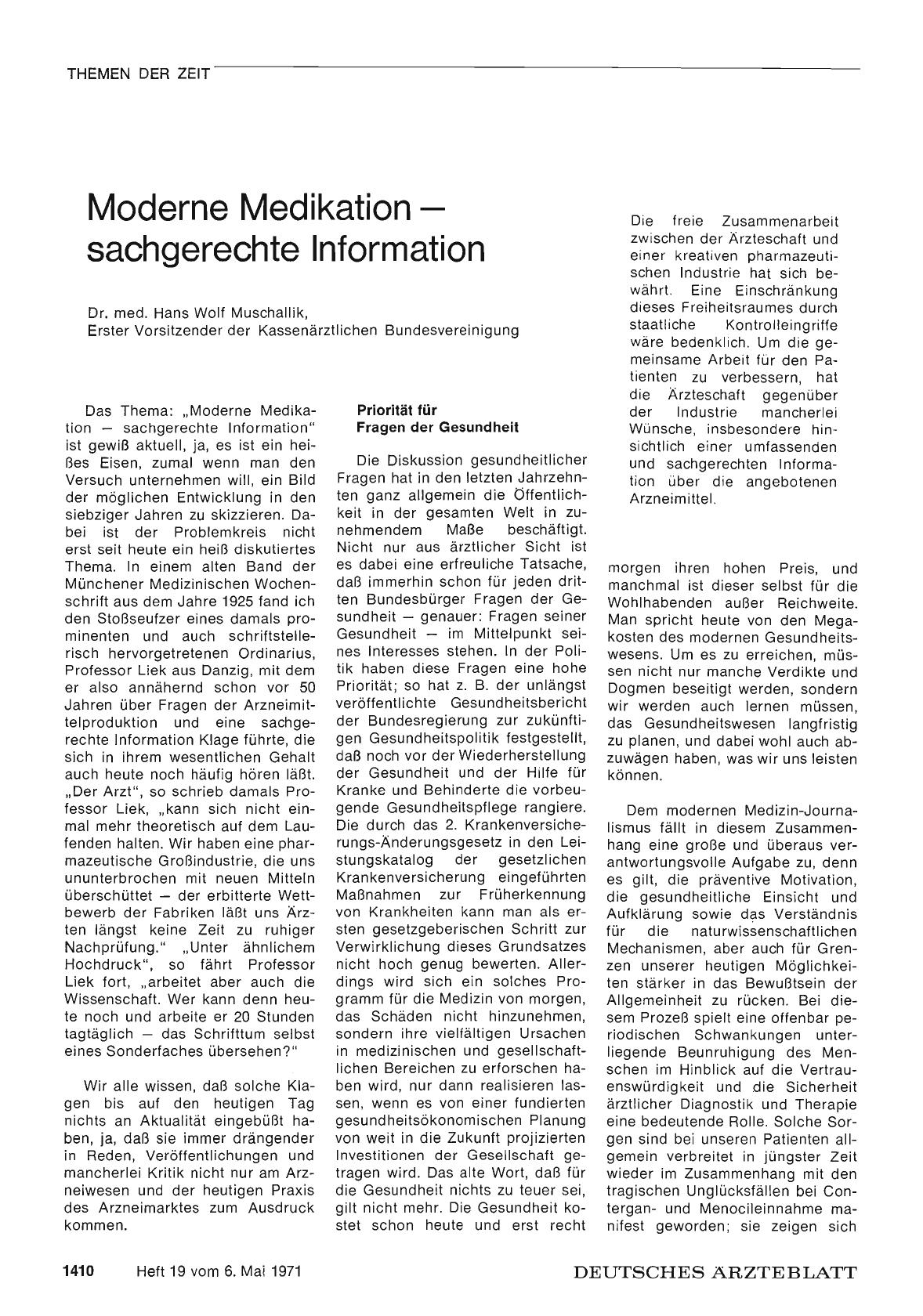 Vorschauseite 1: Moderne Medikation — sachgerechte Information