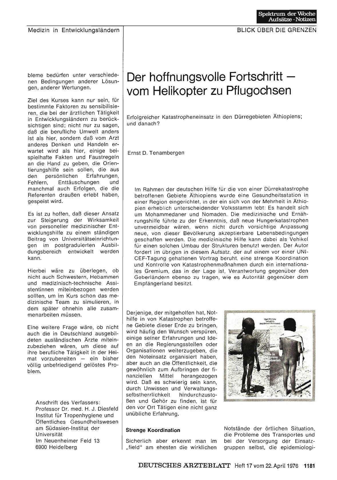 Vorschauseite 1: Der hoffnungsvolle Fortschritt — vom Helikopter zu Pflugochsen