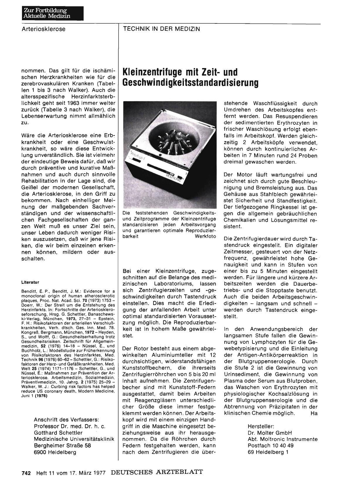 Vorschauseite 1: Kleinzentrifuge mit Zeitund Geschwindigkeitsstandardisierung