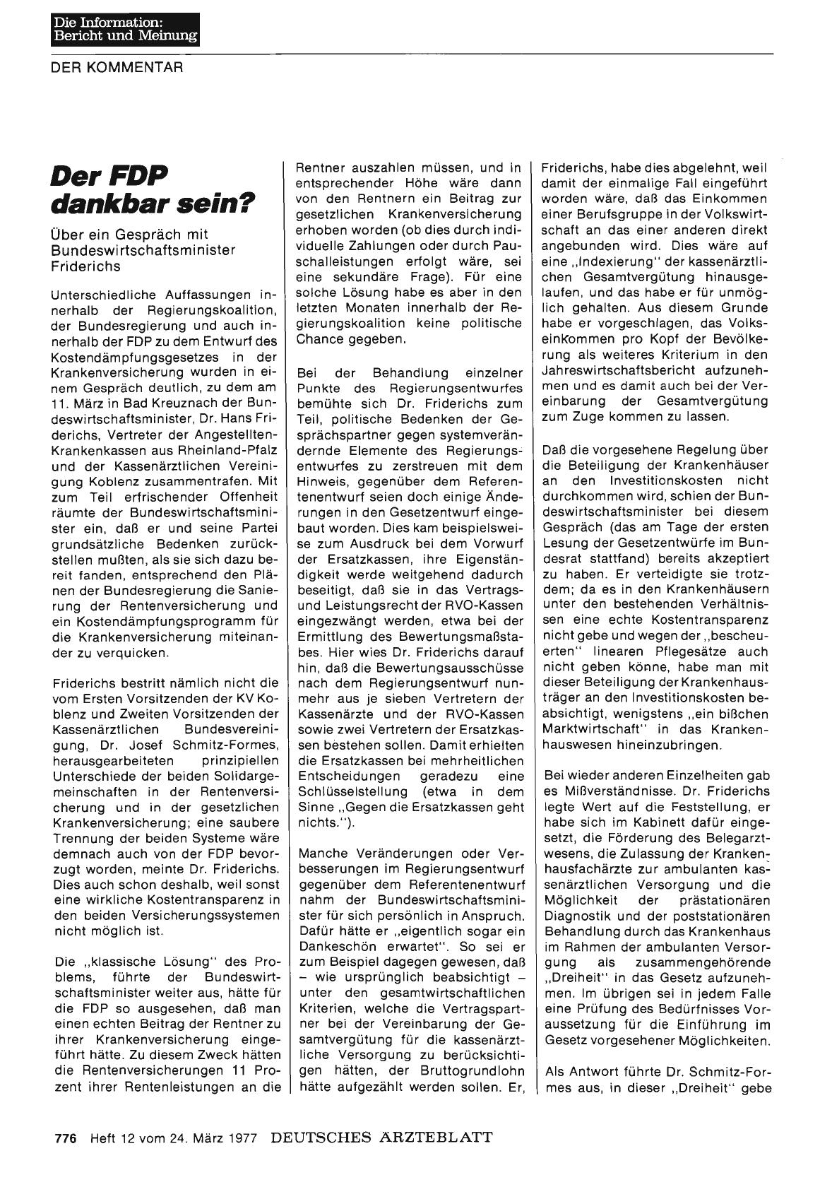 Vorschauseite 1: Der FDP dankbar sein?