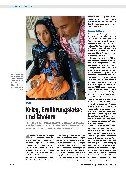 Vorschauseite 1: Jemen: Krieg, Ernährungskrise und Cholera