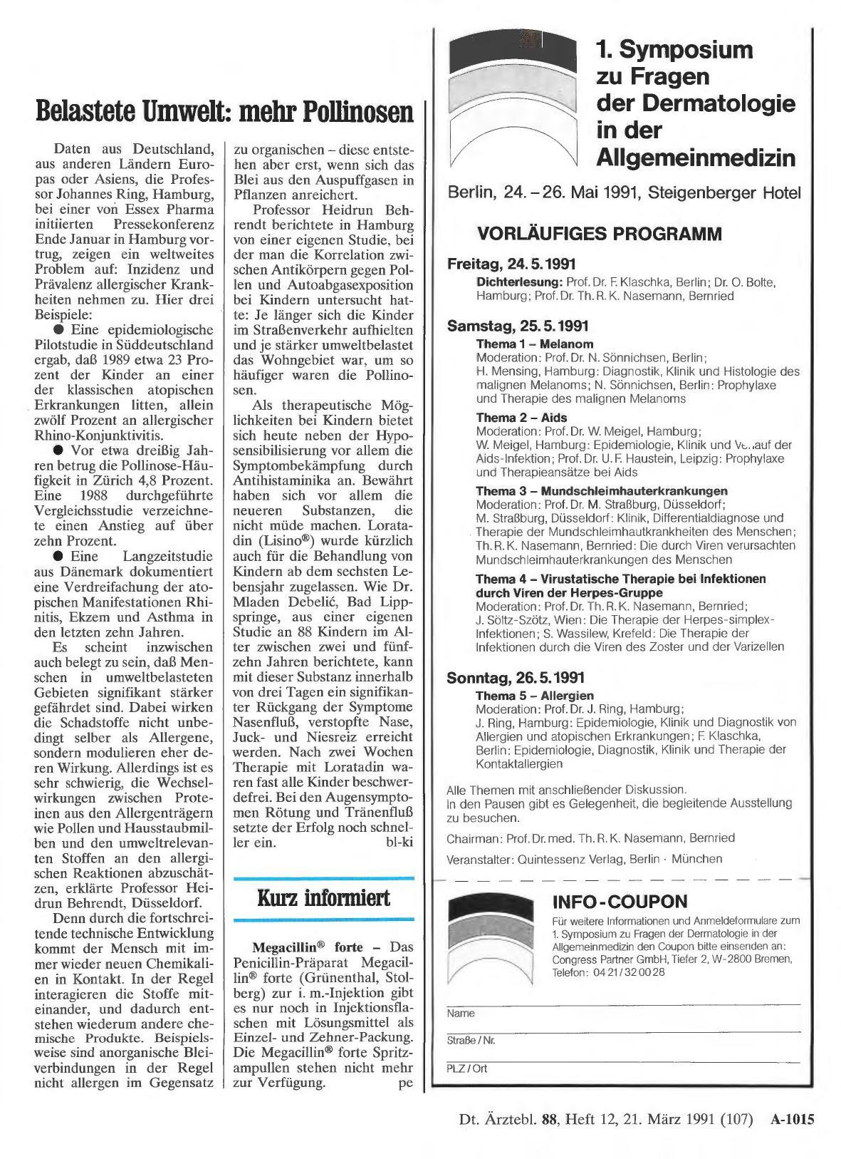 Vorschauseite 1: Kurz informiert