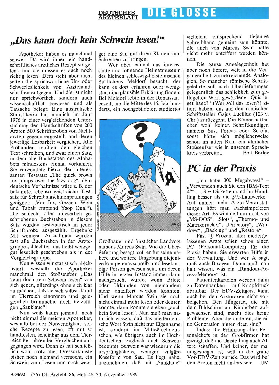 Vorschauseite 1: „Das kann doch kein Schwein lesen! ”