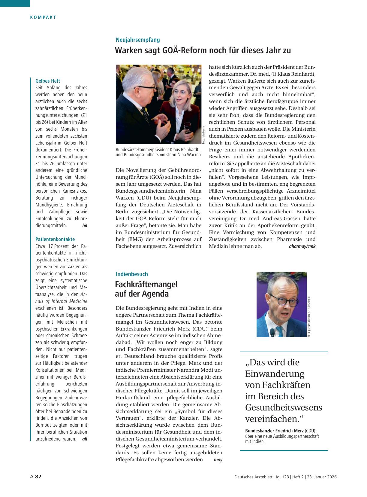 Vorschauseite 1: Indienbesuch: Fachkräftemangel auf der Agenda