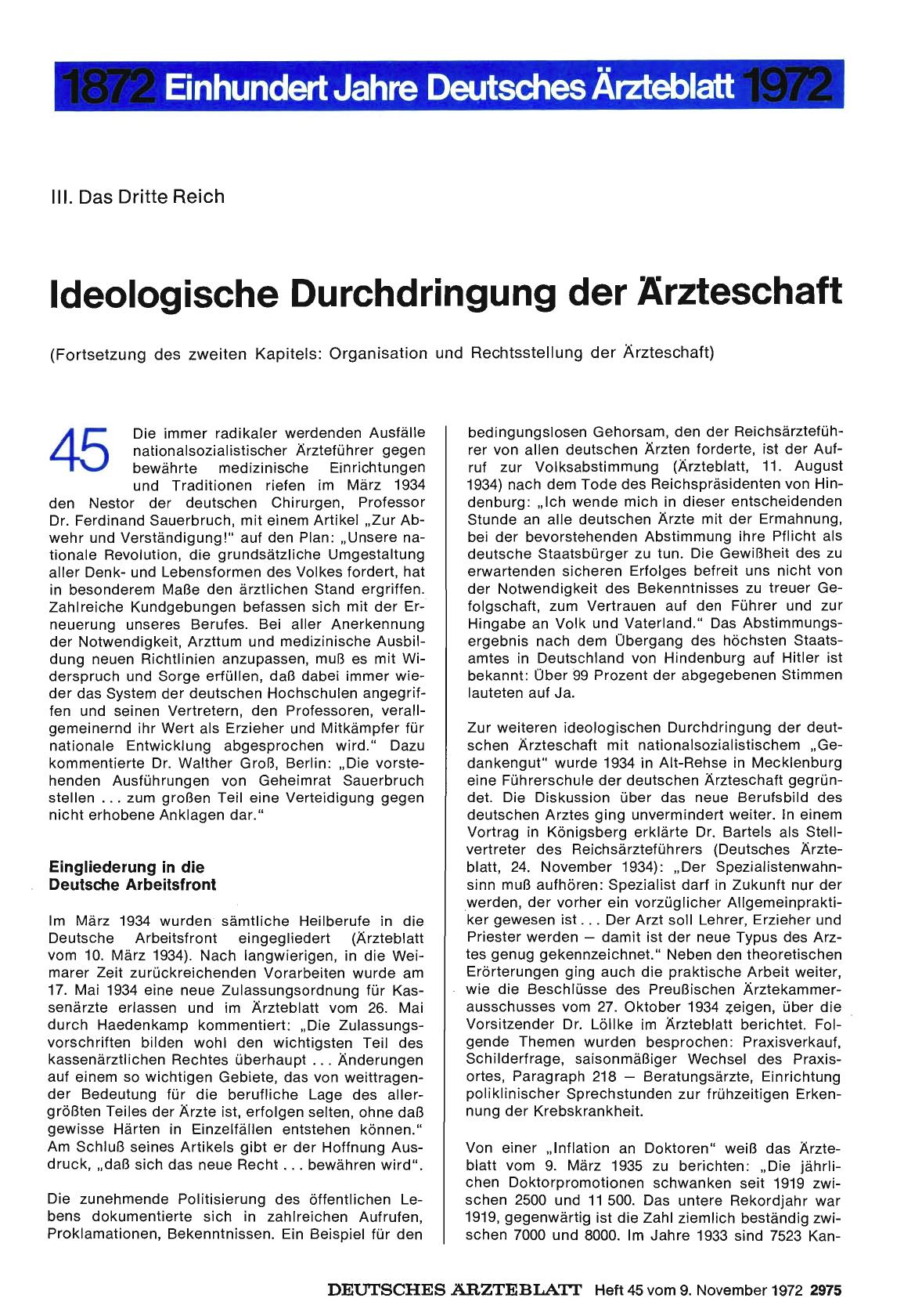 Vorschauseite 1: III. Das Dritte Reich: Ideologische Durchdringung der Ärzteschaft
