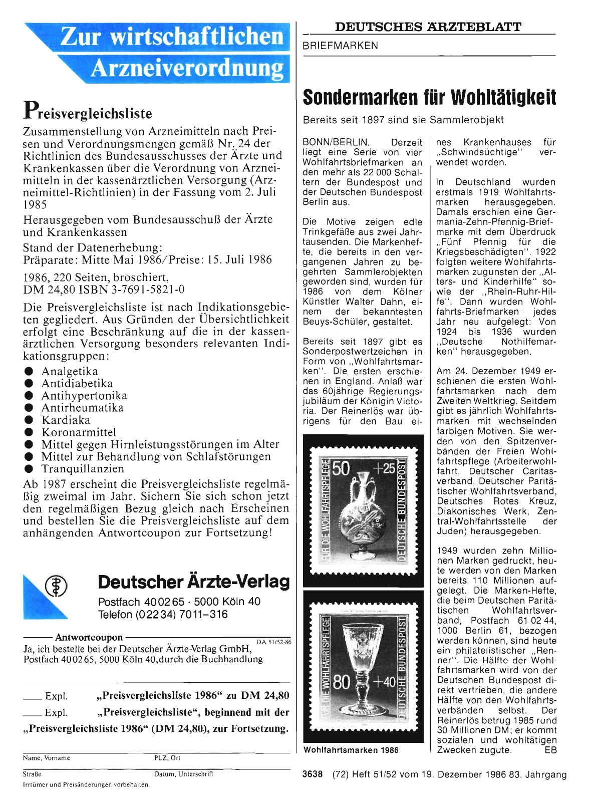 Vorschauseite 1: Sondermarken für Wohltätigkeit