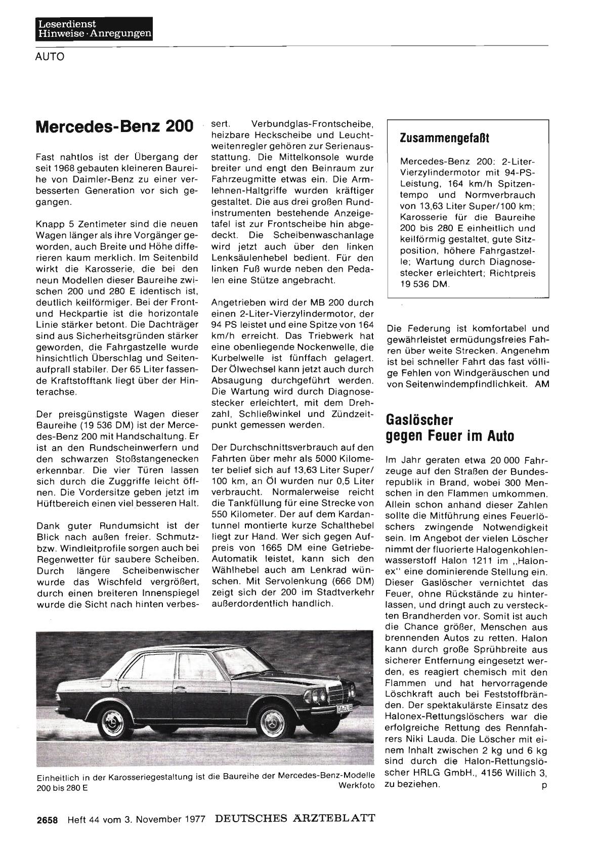 Vorschauseite 1: Mercedes-Benz 200