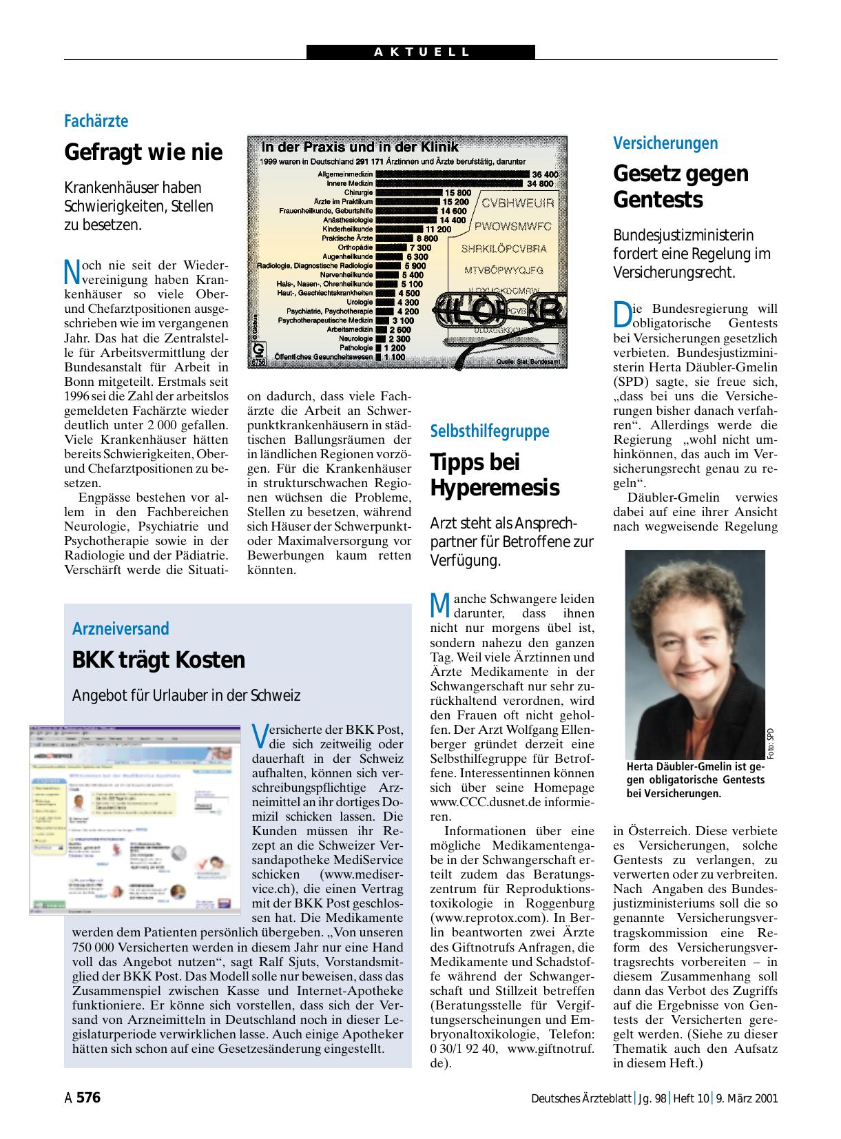 Vorschauseite 1: Versicherungen: Gesetz gegen Gentests