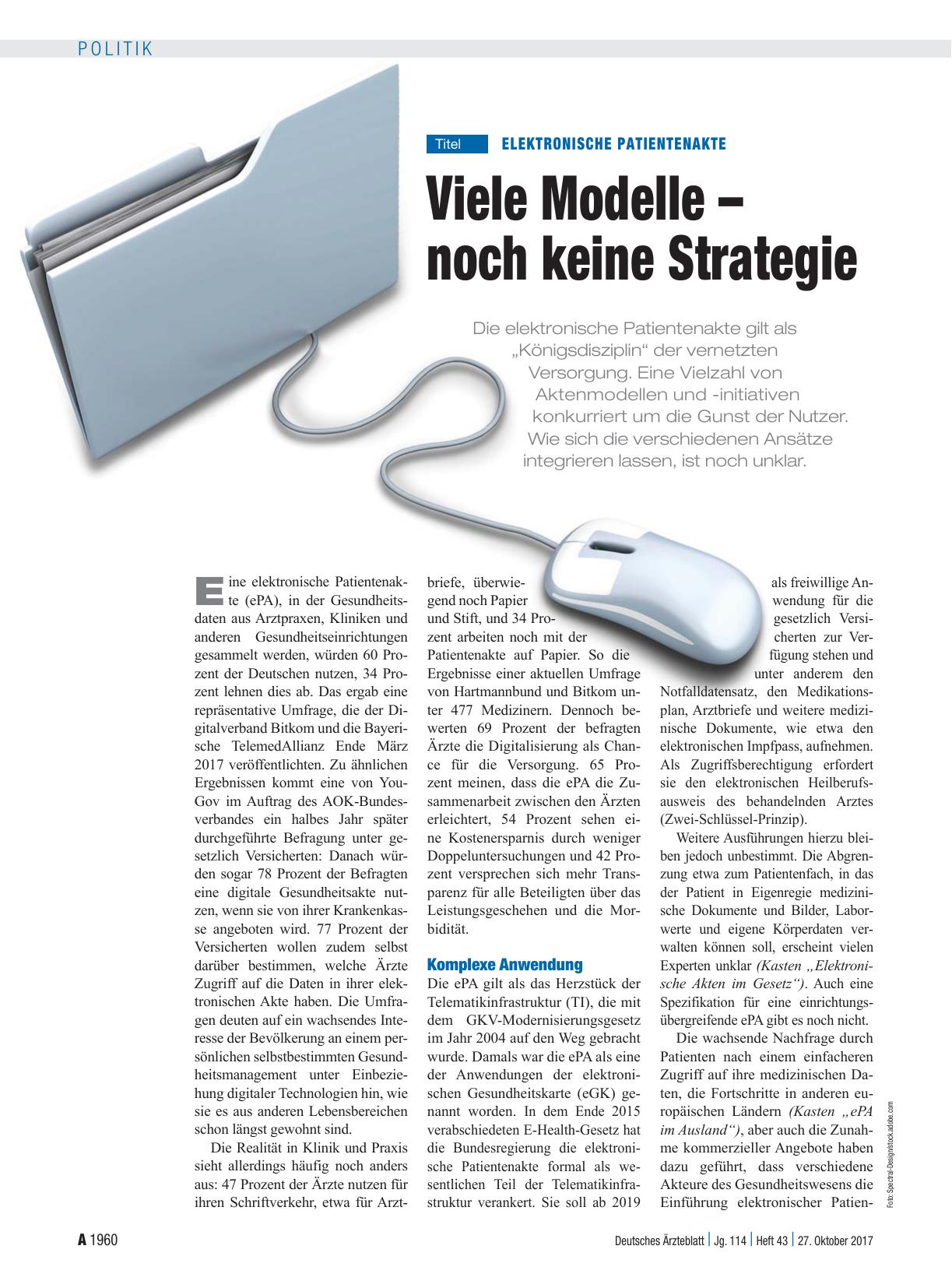 Vorschauseite 1: Elektronische Patientenakte: Viele Modelle – noch keine Strategie