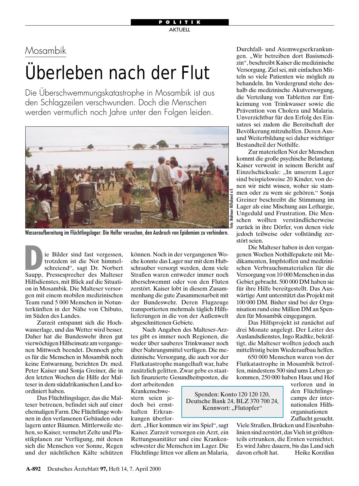 Vorschauseite 1: Mosambik: Überleben nach der Flut