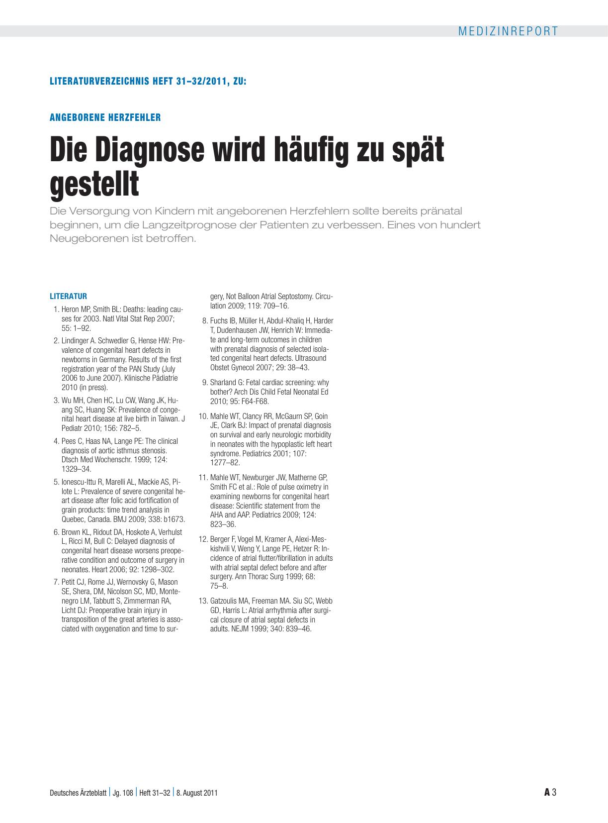 Vorschauseite 3: Angeborene Herzfehler: Die Diagnose wird häufig zu spät gestellt