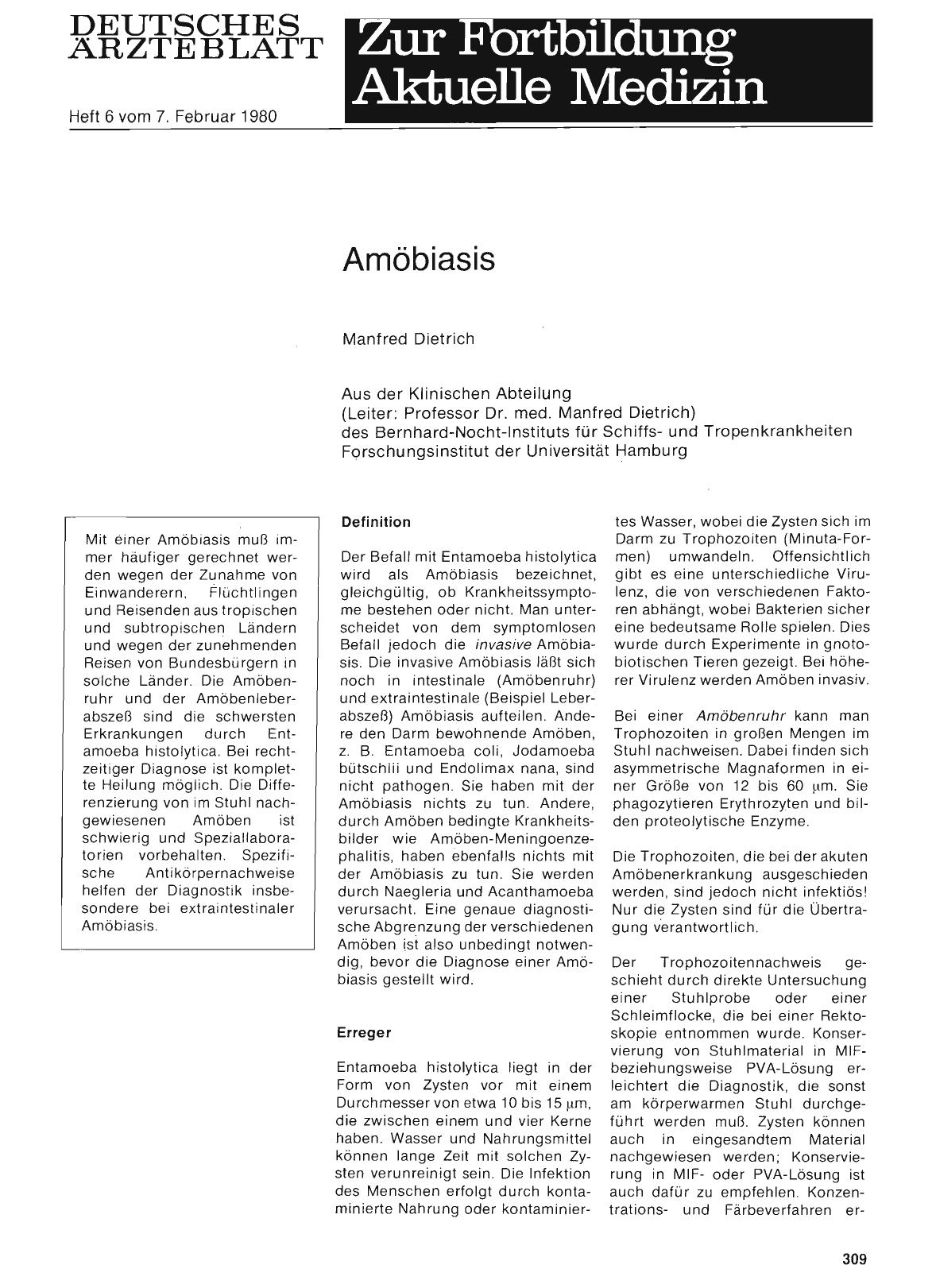Vorschauseite 1: Amöbiasis