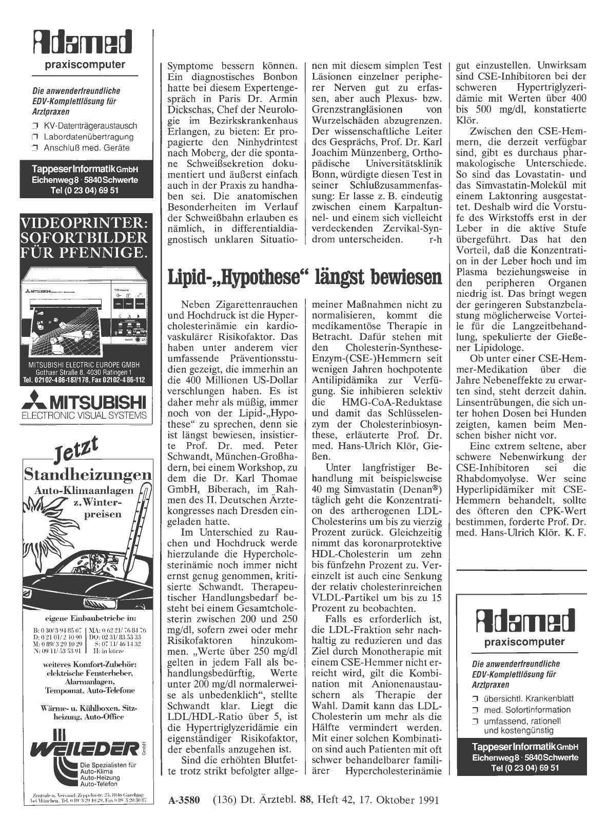 Vorschauseite 1: Lipid-„Hypothese“ längst bewiesen