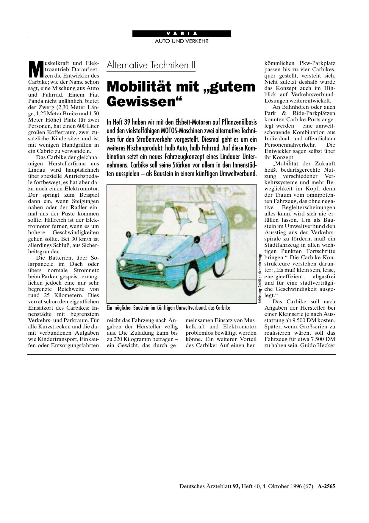 Vorschauseite 1: Alternative Techniken II: Mobilität mit „gutem Gewissen“