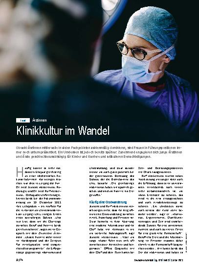 Vorschauseite 1: Ärztinnen: Klinikkultur im Wandel