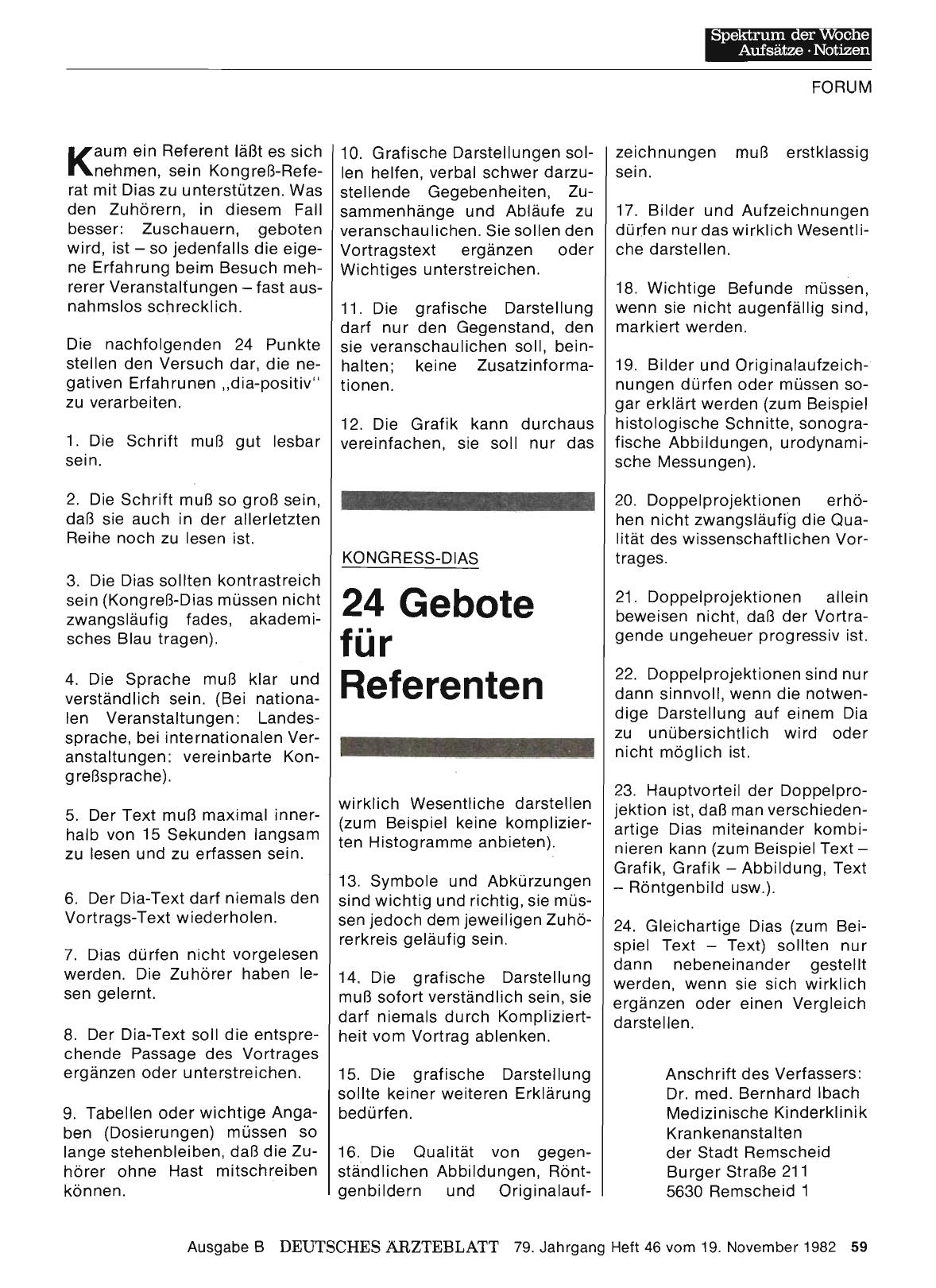 Vorschauseite 1: KONGRESS-DIAS 24 Gebote für Referenten