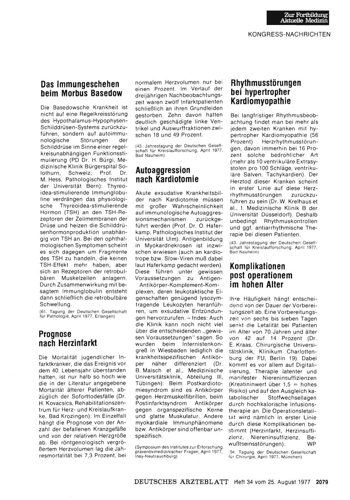 Vorschauseite 1: Komplikationen post operationem im hohen Alter