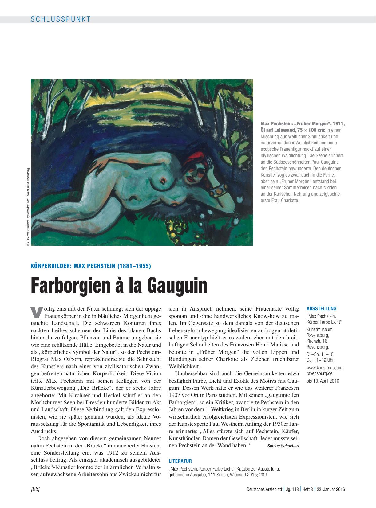 Vorschauseite 1: Körperbilder: Max Pechstein (1881 – 1955) – Farborgien à la Gauguin