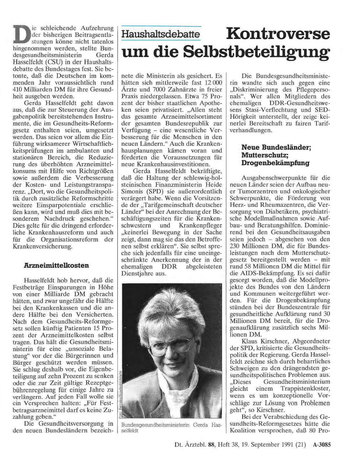 Vorschauseite 1: Haushaltsdebatte: Kontroverse um die Selbstbeteiligung