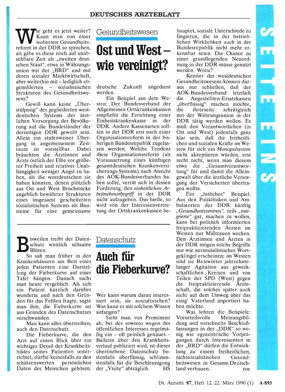 Vorschauseite 1: Datenschutz: Auch für die Fieberkurve?