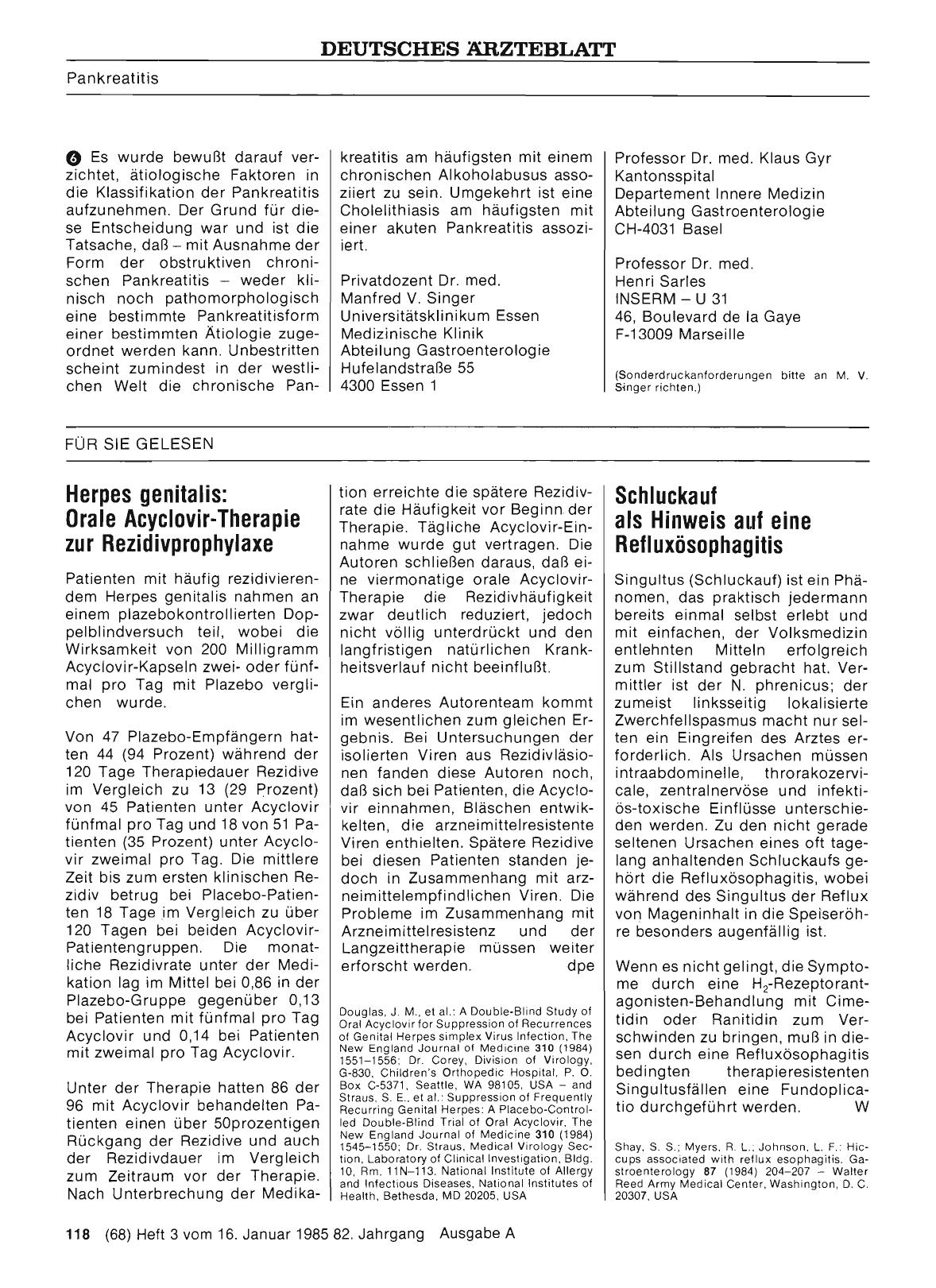 Vorschauseite 1: Herpes genitalis: Orale Acyclovir-Therapie zur Rezidivprophylaxe