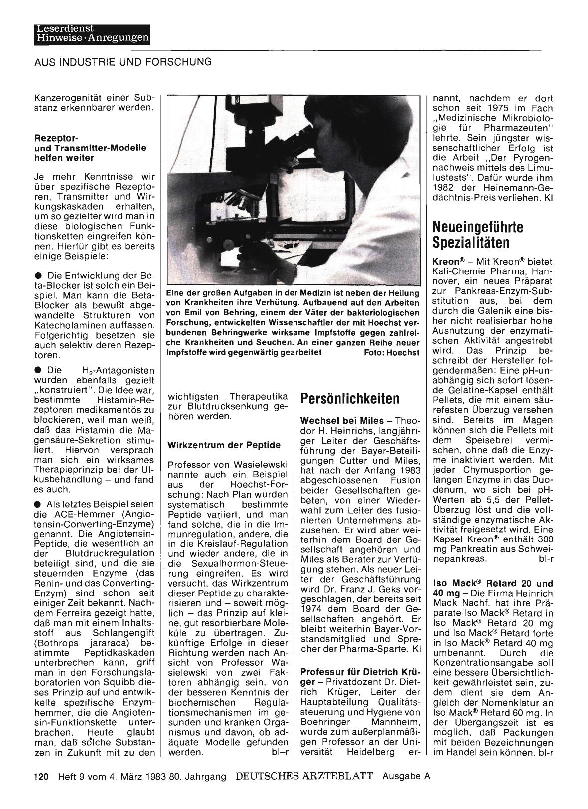 Vorschauseite 1: Neueingeführte Spezialitäten