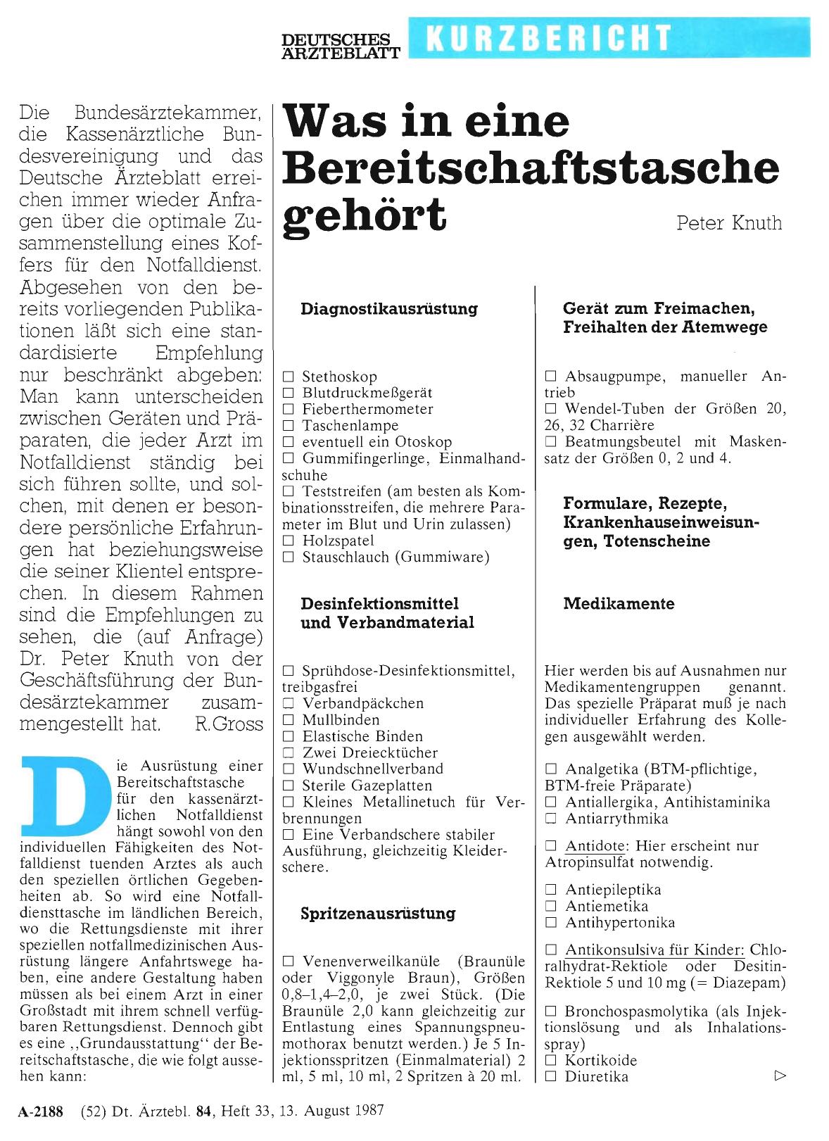 Vorschauseite 1: Was in eine Bereitschaftstasche gehört