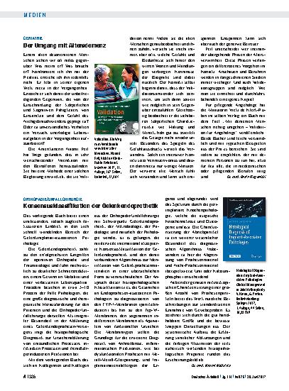Vorschauseite 1: Orthopädie/Unfallchirurgie: Konsensusklassifikation der Gelenkendoprothetik