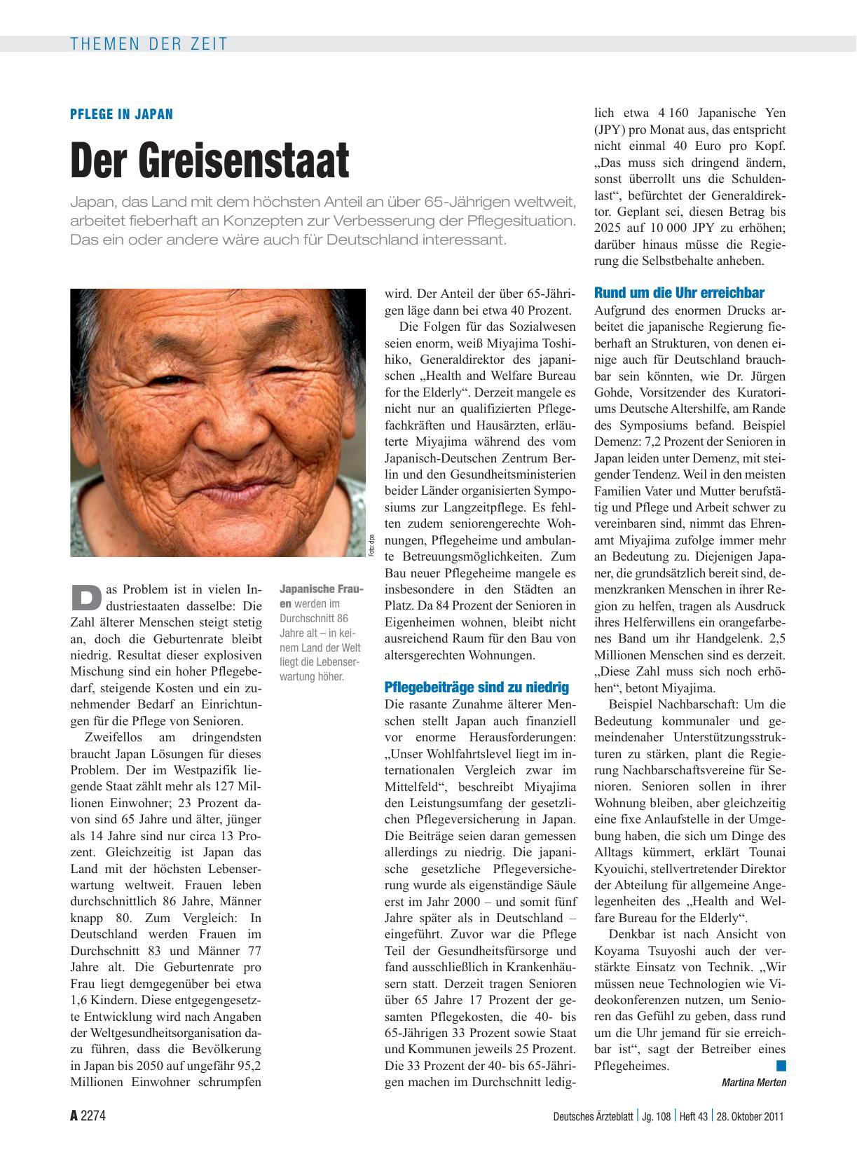 Vorschauseite 1: Pflege in Japan: Der Greisenstaat