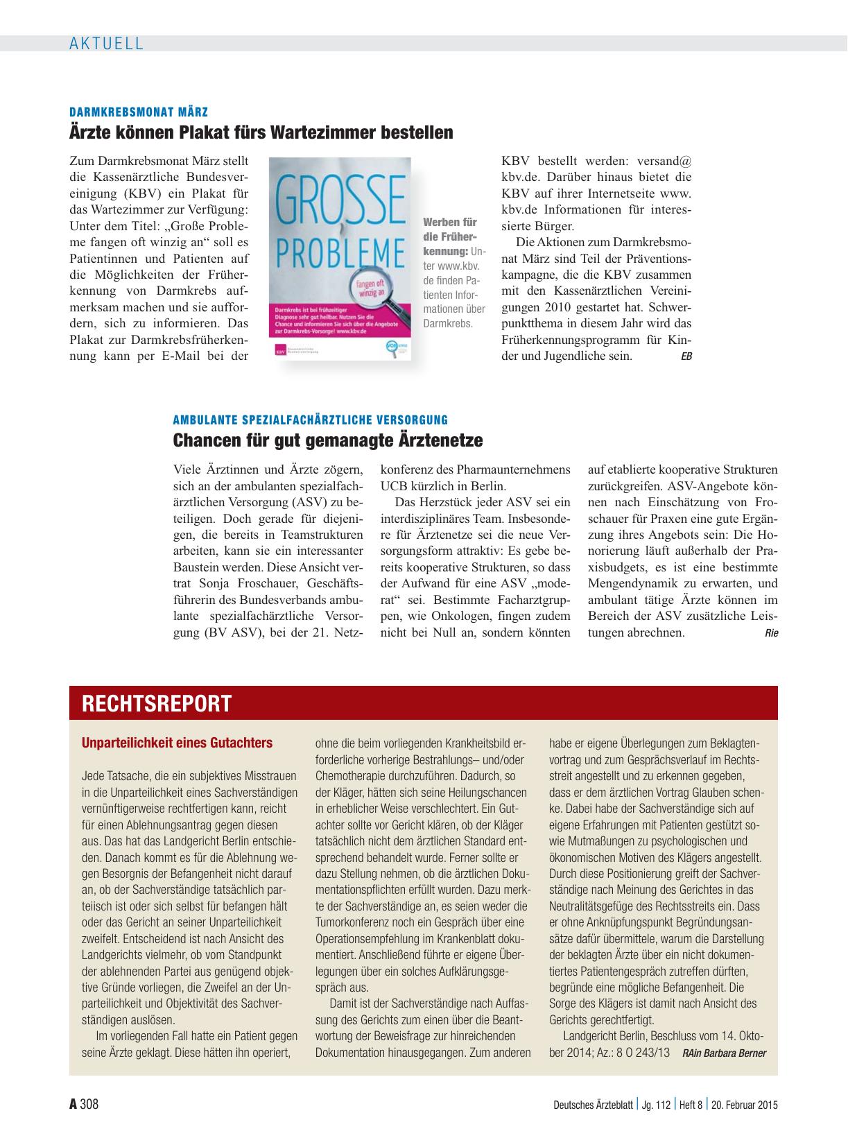 Vorschauseite 1: Darmkrebsmonat März: Ärzte können Plakat fürs Wartezimmer bestellen